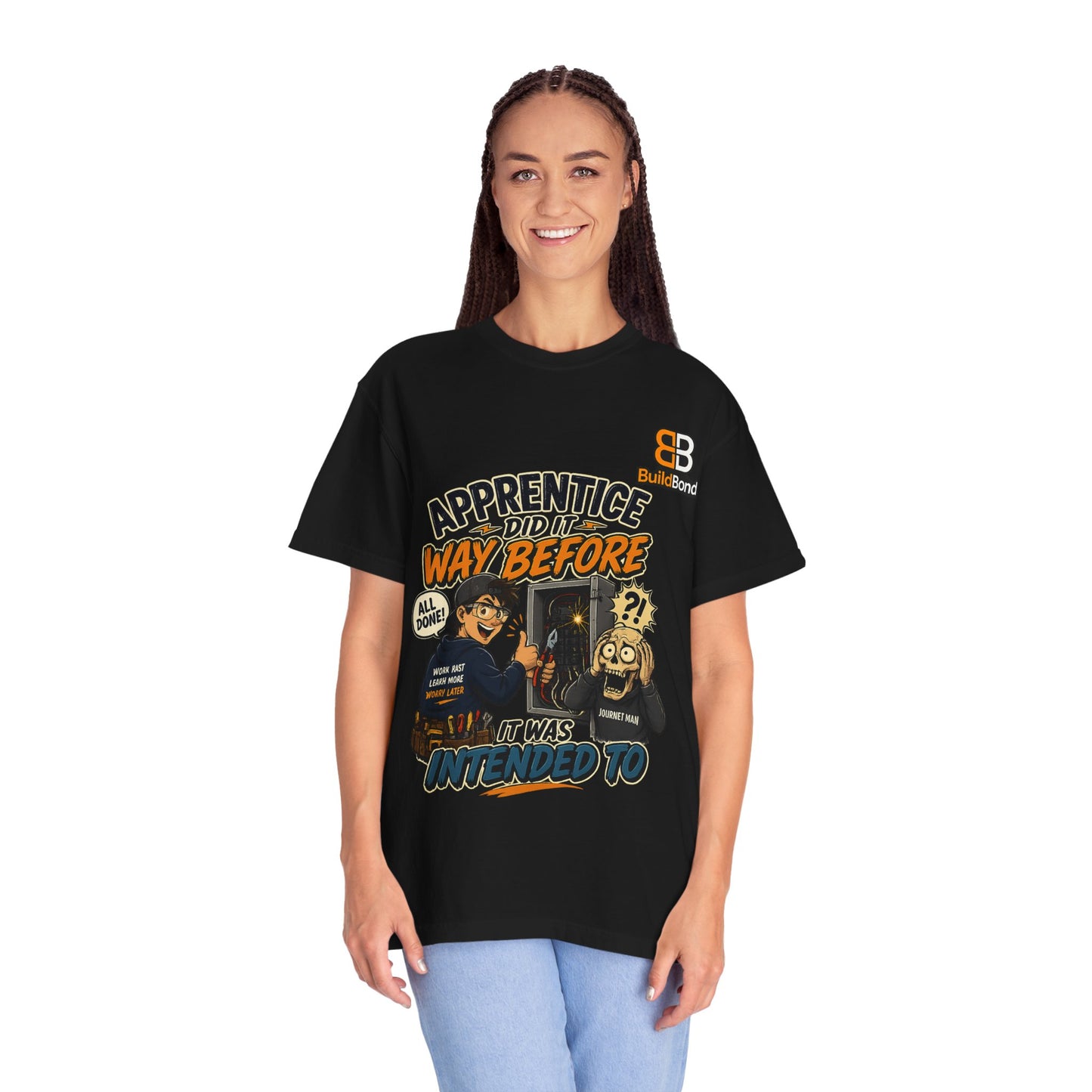 Apprentice Humor | Funny Electrician T-Shirt Build Bond