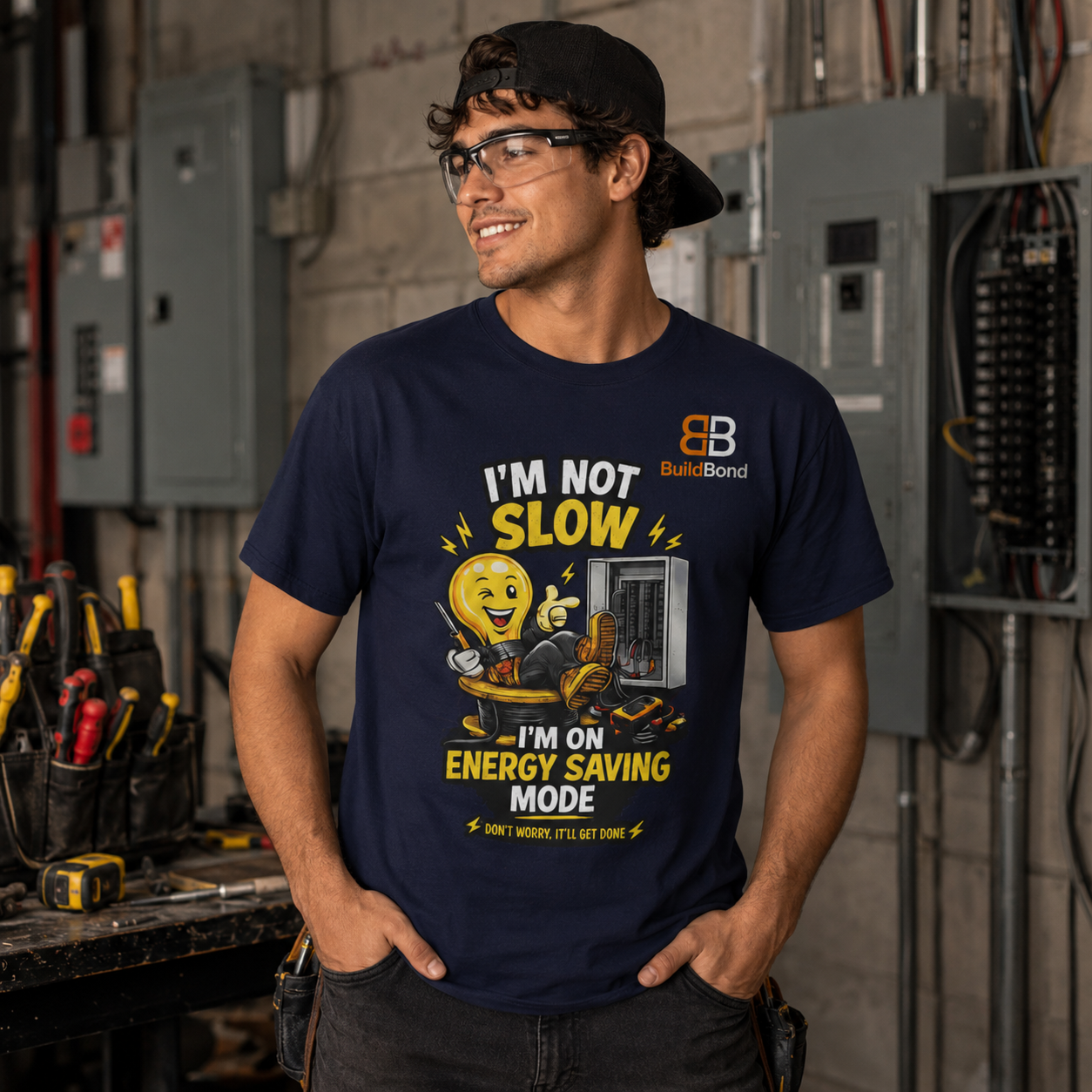 Funny Electrician Shirt – I'm On Energy Saving Mode