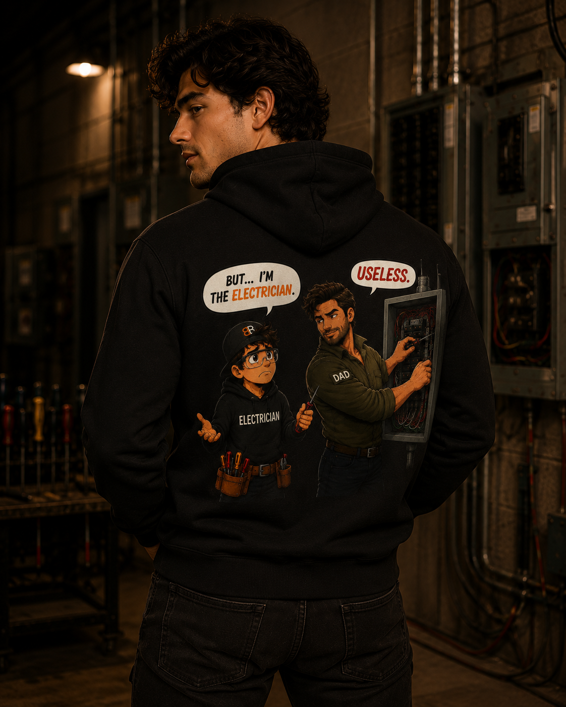 Electrician Dad Jokes Hoodie| BuildBond